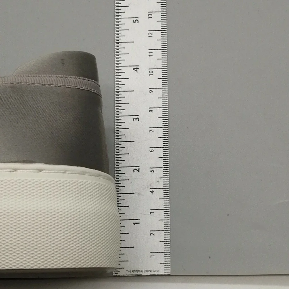 J/Slides Shoes Womens Abbe Gray 10 Platform Sneaker Satin Walking Stretch 10 NEW